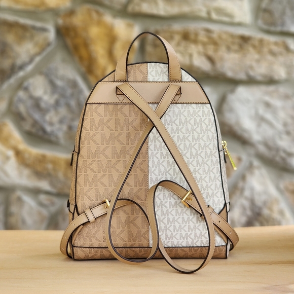 Michael Kors Rhea Color Block Logo MD Backpack - Picture 3 of 9